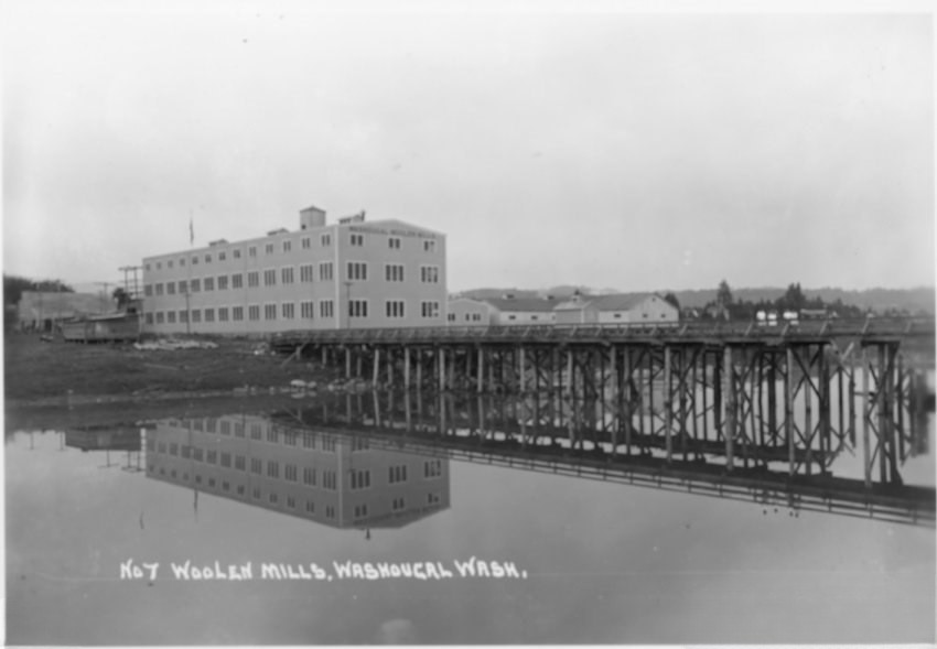 1915 – Woolen Mill and Dock – Washougal – Edited